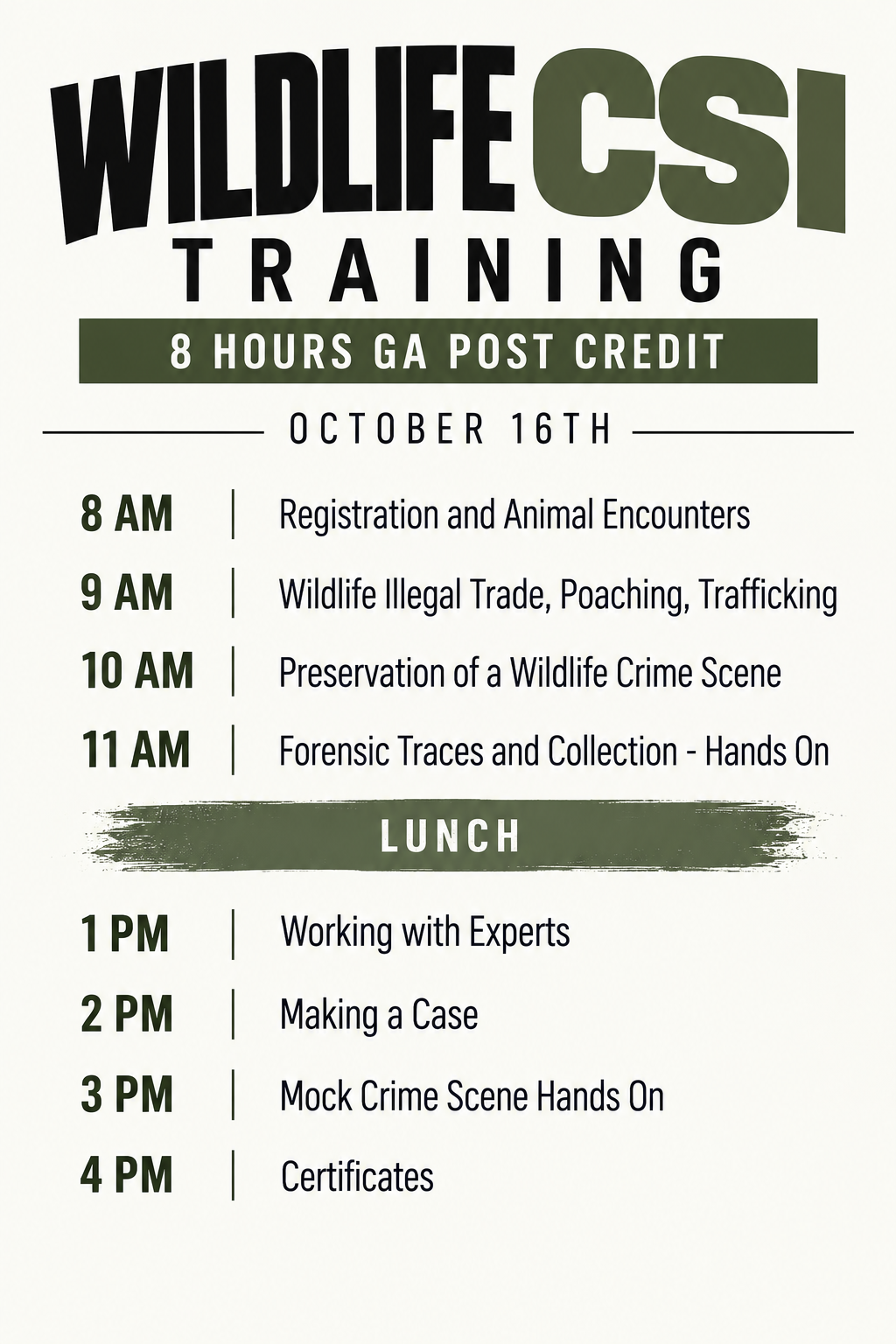 Wildlife CSI Academy